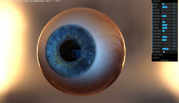 WebGL眼球シミュレーター「Eye Texture Raytracer」 | 3DP id.arts