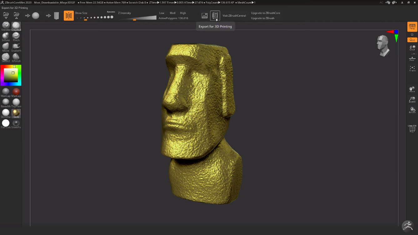 Pixologic完全無料のスカルプトソフト Zbrushcoremini をリリース 3dp Id Arts